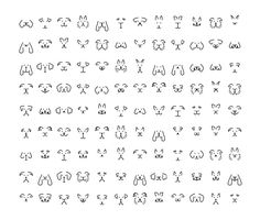 an image of different animal faces drawn by hand