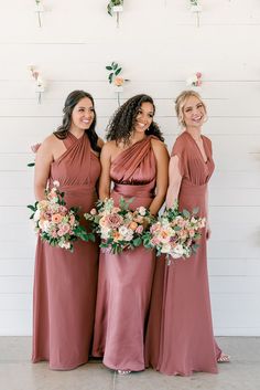 boho bride, boho bridesmaids, spring wedding, springtime wedding, neutral wedding, chic wedding Peony Bridesmaid Dresses, Dark Pink Bridesmaid Dresses, Orchid Bridesmaid Dresses, Bridal Party Accessories, Dress Satin Bridesmaid, Wedding Parties Colors, Dresses Chiffon