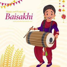 Premium Vector | Cartoon illustration of punjabi woman character set Happy Baisakhi, Preschool Art Activities, Vector Cartoon, Sale Banner