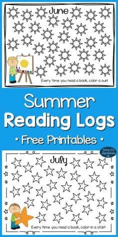 summer reading logs for kids with stars