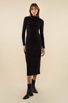 Achieve timeless and sustainable fashion with this ribbed turtleneck bodycon midi dress. Perfect for the colder weather of winter and fall but never out of style. Easy to dress up or down for any occasion. Fabric is a Polyester/Spandex blend to perfectly hug your body. Made in USA Hand wash recommended Black Turtleneck Dress, Paper Candle, Ribbed Bodycon Dress, Writing Accessories, Turtleneck Dress, Bodycon Midi Dress, Ribbed Turtleneck, Black Turtleneck, Turtle Neck Dress