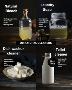 three different types of soaps are shown in this graphic above it is an image of how to use them