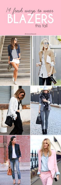 A great blazer is the perfect way to upgrade any outfit. Here's 14 ways to wear one this fall. #blazer #style Outfits With Blazers, Blazer Outfit Ideas, Professional Outfit, Fall Blazer, Blazer Outfit, Blazer Style, Formal Outfits, Let You Down, Office Attire