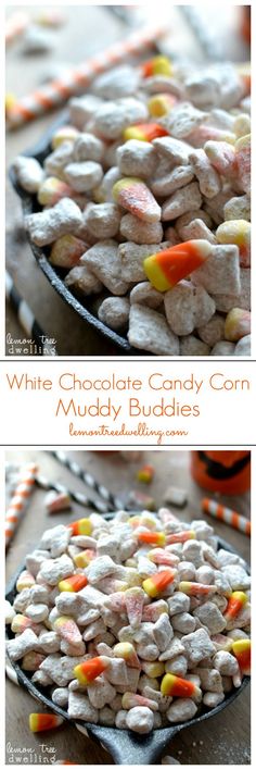 white chocolate candy corn muddy buddies recipe