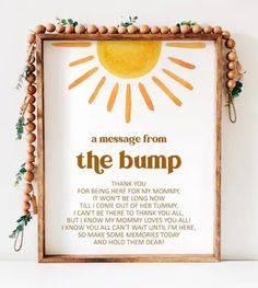 a message from the bump is displayed in a frame