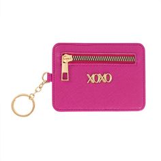 Stay organized with this Xoxo Key Chain Card Case. How do you accessorize? Check out our ACCESSORIES GUIDE for essential tips to elevate your style with must-have accessories.DETAILS 5"L x 3.5"H x 0.25"D Zipper closure Gold-tone hardware Interior: 1 zip pocket, 5 card slots and key ringCONSTRUCTION & CARE Exterior: faux saffiano leather Lining: polyester Spot clean Imported Size: One Size. Color: Magenta. Gender: female. Age Group: adult. Material: Faux Leather. Xoxo Card, Mini Coin Purse, Card Id, Card Case Wallet, Craft Bags, Slim Wallet, Leather Key, Bag Pattern, Handbag Accessories