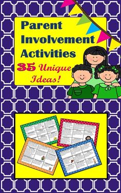 parent involvement activities for language class with pictures and text on the back ground, in front of