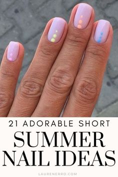 Summer Nails For Short Nails Simple, Cute Short Nail Ideas For Summer, Gel Nail Designs Summer 2024, Short Nail Manicure Summer, Minimalist Nail Art Short Nails Summer, Short Classy Summer Nails, Short Nails Lines, Manicure Summer Ideas, End Of Summer Short Nails