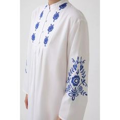 Buy Zara White Embroidered Dress with Long Sleeve for only $120.00 at By Baano! Folk Style Long Sleeve Dresses For Daywear, Long Sleeve Folk Dresses For Daywear, Modest Embroidered Spring Dresses, Traditional Spring Daywear Dress, Daywear Embroidered Floral Midi Dress, Embroidered Tunic Dress For Daywear, Modest Long Sleeve Dress With Floral Embroidery, Daywear Tunic Dress With Floral Embroidery, Floral Embroidery Tunic Dress For Daywear