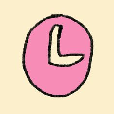 the letter l is drawn in black and pink