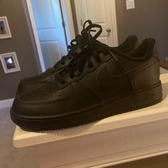 Black Airforces, Never Worn Only Tried On, Make An Offer Nike Black Sneakers For School, Nike Shoes Black, Black Nike Shoes, Kids Nike, Shoes Black, See Pictures, Nike Shoes, Nike, Sneakers