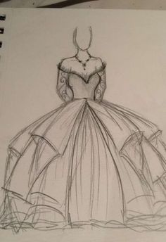 a drawing of a dress on paper