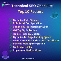 the top 10 search engine checklist for wordpress is shown in this screenshot