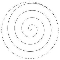 a black and white drawing of a spiral in the shape of a circle with dotted lines