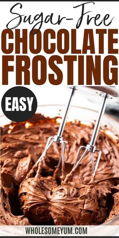 Sugar-Free Keto Chocolate Frosting Recipe Keto Chocolate Frosting, Keto Frosting, Chocolate Frosting Easy, Healthy Chocolate Mug Cake, Sugar Free Icing, Chocolate Icing Recipes, Sugar Free Chocolate Cake, Chocolate Frosting Recipe, Sugar Free Desserts Easy