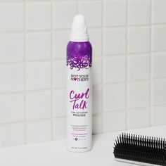 Not Your Mother's® Curl Talk Activating Mousse is every curly girl's go-to for achieving that perfect balance of having defined, enhanced curls with a lightweight and touchable hold. This curl-activating styling mousse delivers a boost of frizz control and moisture, adds definition and volume, and enhances your curls for curls that move freely while holding their shape. Shake vigorously and dispense upside down into your hand; starting at the roots, work evenly through your curls and style as us Mousse For Curly Hair, Curl Talk, Curly Hair Mousse, Curl Mousse, Enhance Natural Curls, Curl Types, Volumizing Mousse, Frizz Free Curls, Styling Mousse