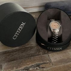 Citizen Watch Never Worn With Box Modern Analog Jewelry And Watches For Gift, Modern Analog Jewelry And Watches Gift, Formal Silver Watch Accessories With Original Box, Citizen Watch, Fast Delivery, Womens Sizes, Women Jewelry, Women Shopping, Black