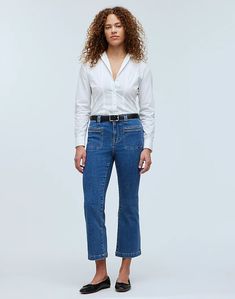 Petite Kick Out Crop Jeans in Vintage Canvas Wash Petite Clothing, Pocket Edition, Vintage Canvas, Petite Jeans, Crop Jeans, Petite Outfits, Cropped Jeans, Patch Pocket, Madewell