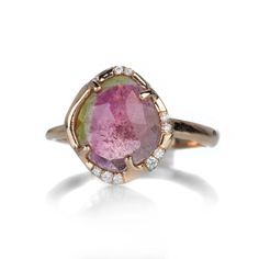 Sirciam Watermelon Tourmaline Aphenos Ring | Quadrum Gallery Watermelon Tourmaline Engagement Ring, Watermelon Tourmaline Ring, Tourmaline Engagement Ring, Gold Link Necklace, Mom Ring, Gold Link Bracelet, Gold Link Chain, Gold Ring Designs, Human Hand