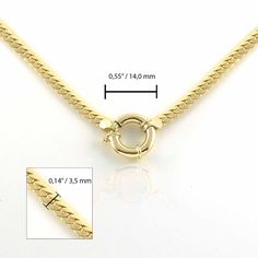 "\"Sailor Lock Herringbone Chain Necklace | 14k Gold Thick Flat Snake Chain Necklace, Heavy Fine Jewelry | Gift for Her\" Can be used reversed as lock at the neck. I also have its bracelet to combine as set. Please contact me for details. P R O P E R T I E S * Material: 14k Yellow Gold * Weight: 0,31oz // 8,70gr (for 17\", ±10%) * Chain Thickness: 0,14\" // ~3,5mm (±10%) * Lock Diameter: 0,55\" // ~14,0mm (±10%) * Size: 14\" - 21\" // 35,6cm - 53,3cm (Please contact me for different sizes) * Mod Gold-plated Double Chain Link Necklace, Classic Gold-tone Chain Necklace With Rectangular Links, Gold Chain Link Necklace With Lock, 14k Yellow Gold Herringbone Necklace With Adjustable Chain, Gold-tone Solid Link Chain Necklace, Flat Snake Chain, Cuban Link Necklace, Snake Chain Necklace, Herringbone Chain