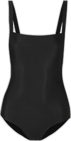 Sleek Sleeveless Nylon Swimwear, Chic Black Second-skin Swimwear, Black Second-skin Elastane Swimwear, Sleek Black Second-skin Swimwear, Sleek Black Swimwear, Sleek Black Sleeveless Swimwear, Black Second-skin Nylon Swimwear, Aviator Style, Black One Piece