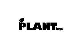 the logo for plant lings is black and white with a green leaf on it