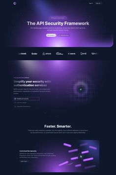 an image of a web page with purple lights on the bottom and black background below