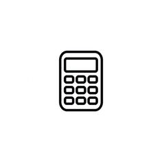 a black and white icon of a calculator