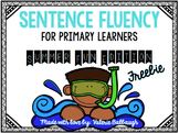 a sign that says sentence flueny for primary learners with an image of a teddy