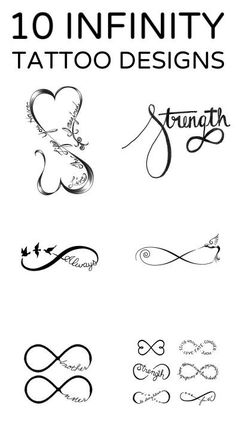 the top ten tattoo designs for women and men in their handwriting, with text above them