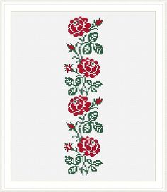 a cross stitch pattern with roses on it