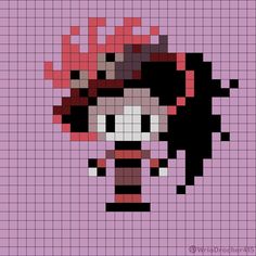 the pixel art is designed to look like an animated character