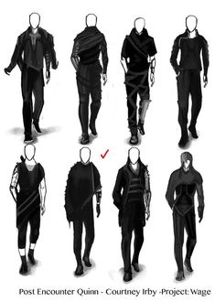 an image of men in different poses for the game character creation process, with text that reads post encounter quim - courney liby project wage