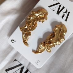 Butterfly Clasp Closure Metal Gold Color Leaf Earrings. Bnwt. Never Worn Leaf Earrings Gold, Zara Jewelry, Gold Leaf Earrings, Gold Orange, Orange Gold, Leaf Earrings, Earrings Gold, Gold Earrings, Gold Color