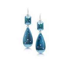 Couture statement earrings with diamonds and paraiba tourmaline in white gold, contemporary fine jewelry by Graziela Fine Jewelry Design, Couture Earrings, Contemporary Fine Jewelry, Ab Fab, Indicolite Tourmaline, Gem Diamonds, Titanium Earrings, Paraiba Tourmaline, Titanium Jewelry