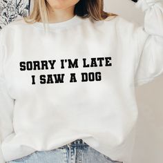 White Crew Neck Sweatshirt With Dog Print, Dog Graphic Tee, Dog Rescue Shirts, Dog Sweatshirt, Rescue Dog, Mama Shirts