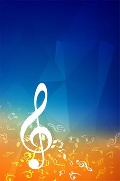 an abstract music background with musical notes and treble clefs in the foreground