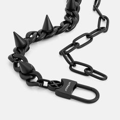 Spiked choker with adjustable sizing chain and signature Glyph carabiner clasp. Materials: Stainless Steel. 30cm in length, adjustable up to 50cm. Spiked Choker, Accessory Inspo, Design Movements, Figaro Chains, Dream Jewelry, Chain Choker, Bracelet Sizes, Ring Size, Fashion Jewelry