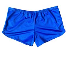 Hot line Houston Texas on tag Bright royal blue Shiny Little hot pants Size large  nylon / Lycra Strong elastic waist Measurements: Length:  Waist left to right: Hips left to right: Inseam: Blue Athletic Shorts For The Beach, Blue Cheerleading Shorts, Summer Athletic Shorts For Cheerleading With Elastic Waistband, Blue Stretch Swim Trunks For Workout, Blue Athletic Shorts With Elastic Waistband For Beach Season, Blue Shorts For Cheerleading, Summer Cheerleading Athletic Shorts, Blue Stretch Beach Shorts, Blue Fitted Athletic Shorts For Beachwear