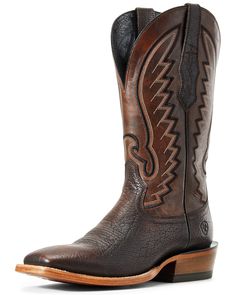 Ariat Men's Station Cherry Western Boots - Wide Square Toe, Brown Western Style Square Toe Boots For Western-themed Events, Fitted Work Boots With Reinforced Heel For Western Events, Western Work Boots With Square Toe For Ranch, Western Work Boots With Reinforced Heel, Rustic Square Toe Boots For Rodeo, Western Square Toe Boots For Western-themed Events, Western-style Square Toe Boots For Western-themed Events, Western Square Toe Work Boots For Western-themed Events, Brown Square Toe Boots For Rodeo