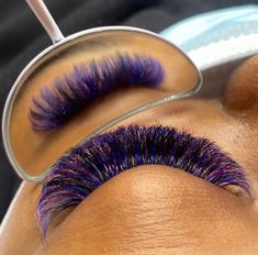 Blue And Purple Lash Extensions, Purple Lash Extensions Styles, Gold Lash Extensions, Purple Lashes Extensions, Purple Eyelash Extensions, Purple Lash Extensions, Colored Lash Extensions Styles, Blue Eyelash Extensions, Blue Lash Extensions