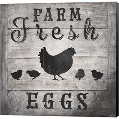 a sign that says farm fresh eggs with chickens on the bottom and an image of a chicken