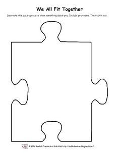 a puzzle piece with the words we all fit together on it, and an image of a