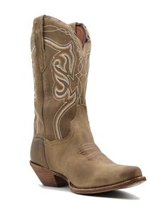 About The Karmel The Karmel offers traditional western styling in soft taupe leather. Features snip toe, medium cowboy heel and leather outsole. Shaft Leather Height 12" Circumference 12" Heel 1 3/8" Medium Cowboy Lining Leather Toe Snip Outsole Leather Comfort System Ultimate Flex Insole Western Snip Toe Boots For Ranch, Western Style Snip Toe Boots For Ranch, Western Snip Toe Boots For Country Events, Southwestern Snip Toe Boots For Ranch, Southwestern Snip Toe Boots For Western-themed Events, Southwestern Snip Toe Ranch Boots, Western Closed Toe Boots For Ranch, Rustic Ranch Boots With Snip Toe, Southwestern Style Snip Toe Boots For Country Events