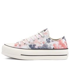 Converse Womens WMNS Chuck Taylor All Star Platform Low 'Washed Florals' Egret/Terracotta Pink/Black Canvas Shoes/Sneakers Light Pink Converse, All Star Platform, Terracotta Pink, Black Canvas Shoes, Converse Womens, Pink Converse, Black Gums, Converse Chuck Taylor All Star, Womens Converse