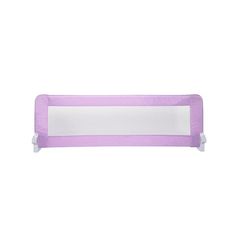 a purple crib bed rail with white rails