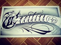 an old school tattoo design with the word'b'in cursive writing