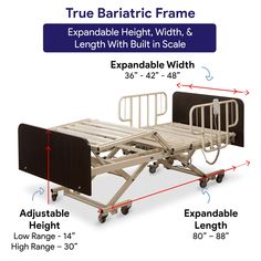 Medacure Adjustable Height Bariatric Hospital Bed & Built-in Scale, designed to provide superior comfort and support for at-home care for individuals up to 750lbs. This bed is specially engineered to meet the needs of bariatric patients and provides a safe and comfortable sleeping experience. The bed features an adjustable height feature that allows for easy transfer in and out of the bed, making it ideal for patients with mobility issues. The built-in scale allows for accurate weight tracking, Hoyer Lift, Cherry Bed, Emergency Go Bag, Mahogany Bed, Safety Bed, Patient Lifts, Buck Stove, Bed Making, Wood Pellet Stoves