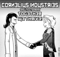 an image of two people shaking hands with the caption's name on it