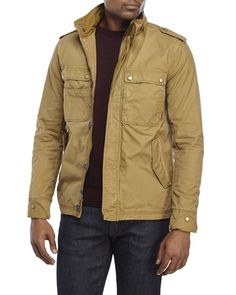 Jeremiah Men's Paxton MilitaryJacket [J850027/X-Large] Features: 100% Cotton Canvas Long Sleeve Military Jacket Full Zip Epaulet Mock Neck With Hidden Hoodie    Unique Crafted Garment Pigment Dyed  And Stone Washed* (*Slight variations to in color and distress of details are intrinsic to its character as noted by Manufacture tag) Vintage Broken In Look.   Style: J850027 Machine wash cold gentle cycle with similar colors, tumble dry low Imported MSRP: $200 New with Original Official tags* attache Urban Fall Outerwear With Flap Pockets, Military Style Sport Coat With Patch Pockets For Fall, Rugged Outerwear With Patch Pockets For Fall, Rugged Fall Outerwear With Patch Pockets, Military Style Outerwear With Welt Pockets For Winter, Military Style Winter Outerwear With Welt Pockets, Casual Outerwear With Stand Collar And Welt Pockets, Urban Sport Coat With Pockets For Fall, Urban Outerwear With Patch Pockets For Fall